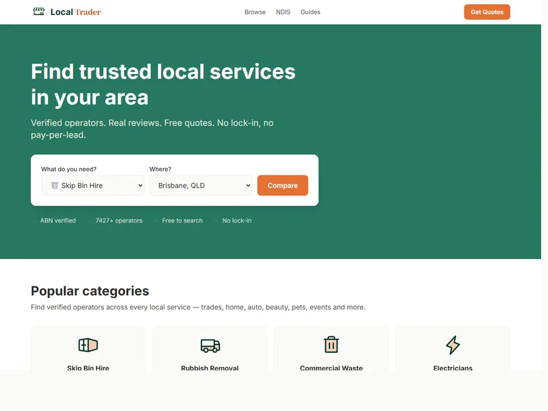 Local Trader — verified local-services marketplace